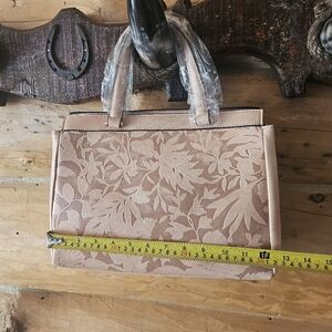 Elegant Floral Beige Satchel